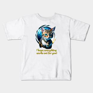 wearing diamond cat wishes Kids T-Shirt